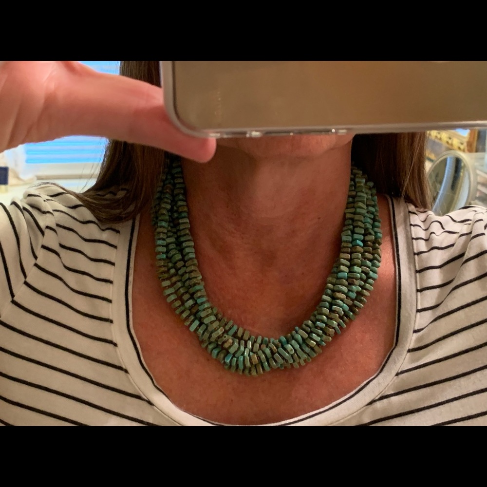 Retired Silpada 6 Strand Green Howlite Necklace